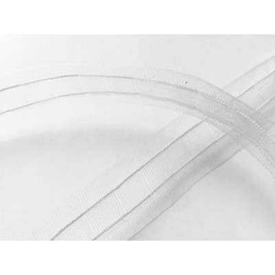cinta fruncida transparente 25 mm