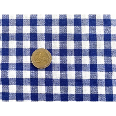 tissu vichy - carreaux 10 mm bleu