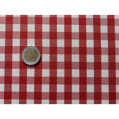 Tissu vichy - carreaux 10 mm rouge