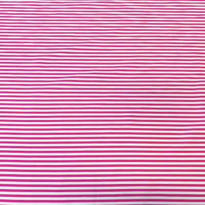 Striped cotton fabric - fuchsia