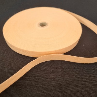 12 mm salmon cotton twill ribbon in 50 meter patties
