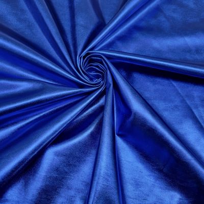 Tissu lycra métallique de couleur bleu
