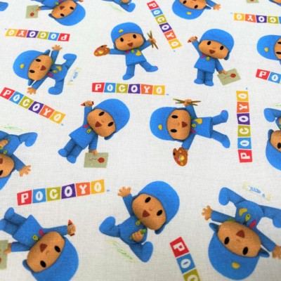 Printed cotton fabric pocoyo 1 zoomed