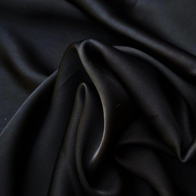 Imitation silk satin fabric - black
