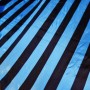 Carnival satin fabric - blue and black stripes
