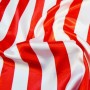 Carnival satin fabric - white/red stripes