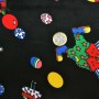 Satin carnival fabric - clown black background