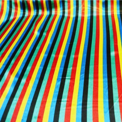 Carnival satin fabric - multicolor stripes
