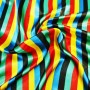 Carnival satin fabric - multicolor stripes