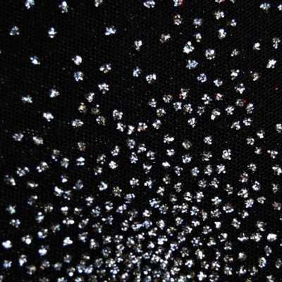 Sequined elastic tulle fabric - black / silver (lycra® mesh)