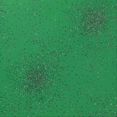 Sequined elastic tulle fabric - green / silver (lycra® mesh)