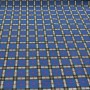 Blue tartan printed cotton bachette fabric flatbed