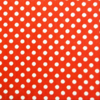 Tissu coton flamenco rouge pois 2 mm blanc
