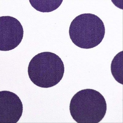 Tissu coton flamenco blanc pois 14 mm violet