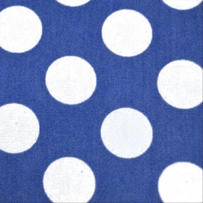 Tissu coton flamenco bleu pois 14 mm blanc