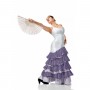 Coton flamenco blanc pois 6mm violet
