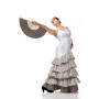 Coton flamenco marron pois 6mm blanc