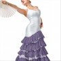Tela de algodón flamenco morado lunares 6mm blanco