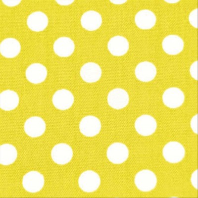 Flamenco cotton fabric yellow dots 6mm white