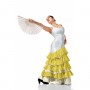Tela de algodón flamenco amarillo lunares 6mm blanco