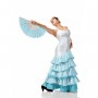 Flamenco cotton fabric white dots 6mm turquoise