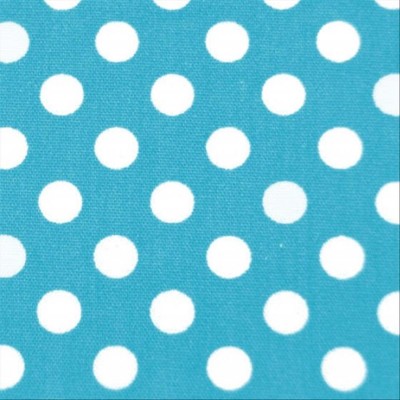 Flamenco cotton fabric turquoise dots 6mm white