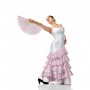 Tela de algodón flamenco blanco lunares 6mm rosa