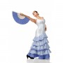 Tela de algodón flamenco blanco lunares 6mm azulina