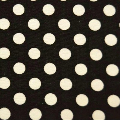 Tela de algodón flamenco negro lunares 6mm blanco