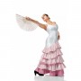 Tela de algodón flamenco fuscia lunares 6mm blanco