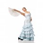 Tela de algodón flamenco celeste lunares 6mm blanco