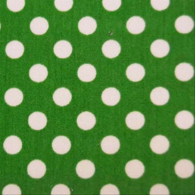 Tissu coton flamenco vert pois 6mm blanc