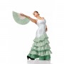Flamenco cotton fabric green dots 6mm white