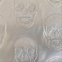 Leatherette skull fabric - silver