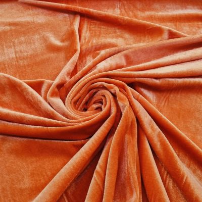 Tissu velours élastique - orange