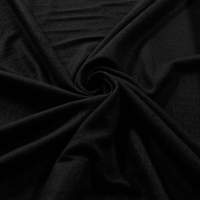 Black boiled wool fabric