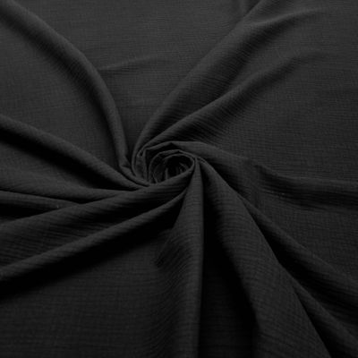 Tissu double gaze de coton - noir