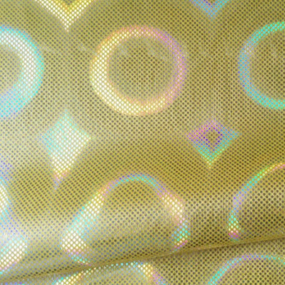 Hologram fabric circles - yellow