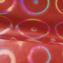 Tissu hologramme cercles - rouge