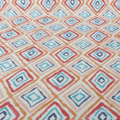 Tissu bachette de coton imprimée hexagone à plat