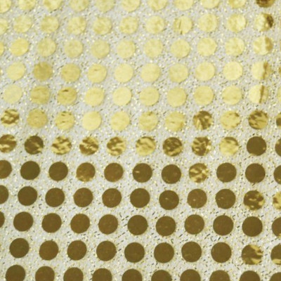 Tissu paillettes rondes - or clair