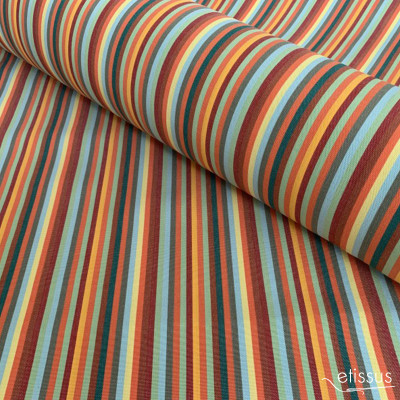 Outdoor fabric 320 cm - orange stripes